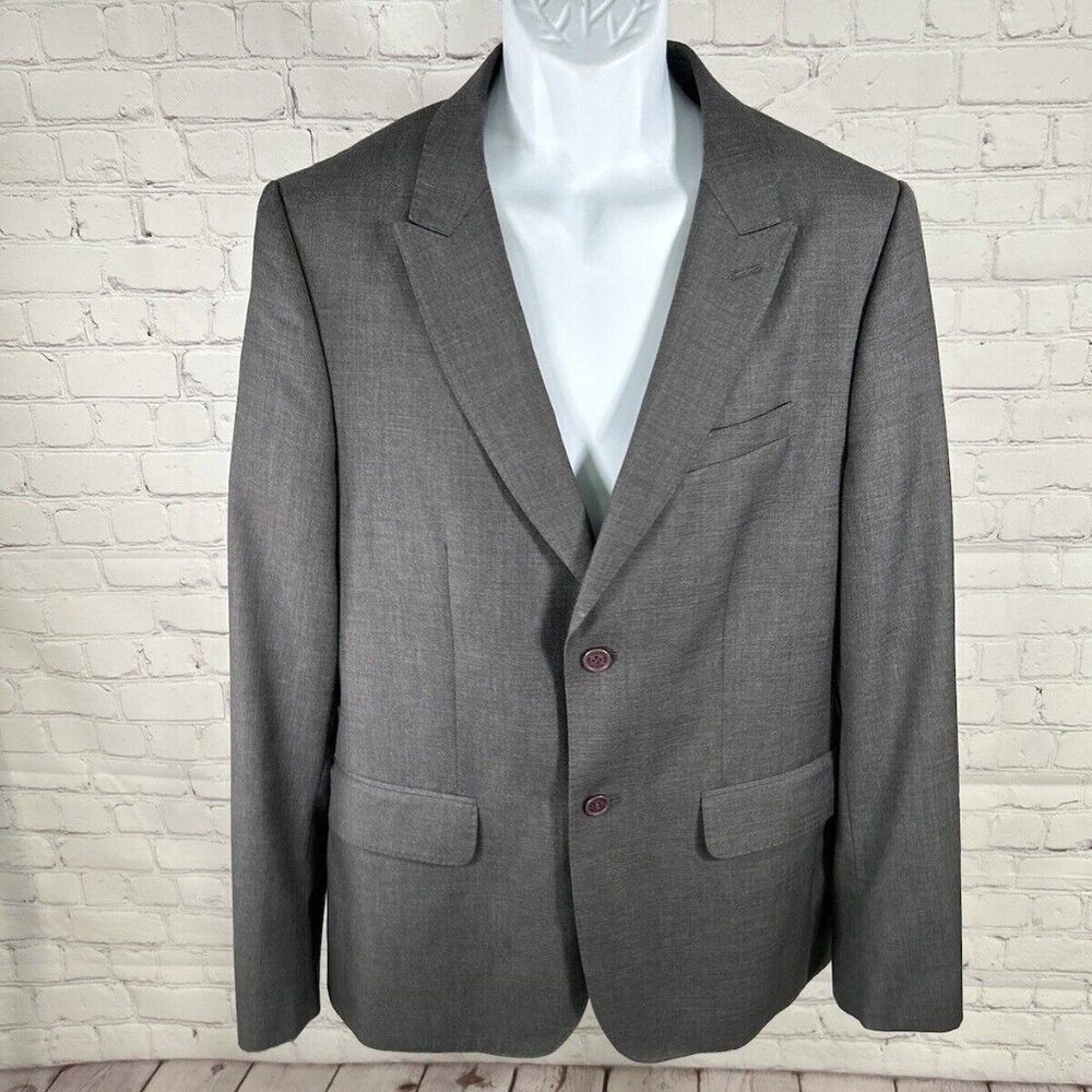 Howe Cowboy Punk Meets English Country Gentleman Gray 2 Button Blazer Jacket 42